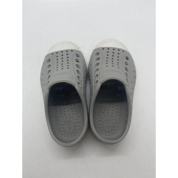 Native Jefferson Shoes Gray Slip On Water Sandals Sz C 6 Toddler Little Boy Girl - Picture 5 of 7